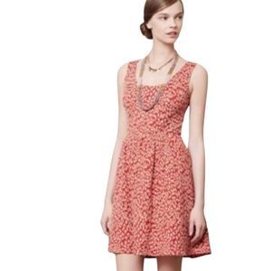 EUC Anthropologie Maeve Caldera Red Fit & Flare Dress P XS